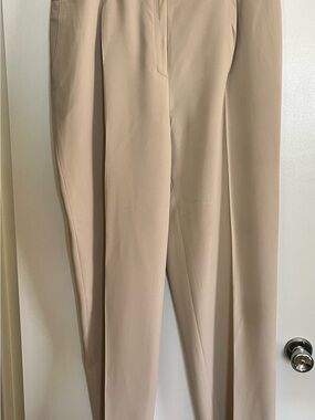 Jones New York Beige High-Waist Straight Leg Trousers